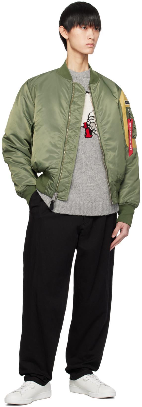 THE SHEPHERD UNDERCOVER Khaki Fragment Design & Alpha Industries Edition Reversible Bomber Jacket