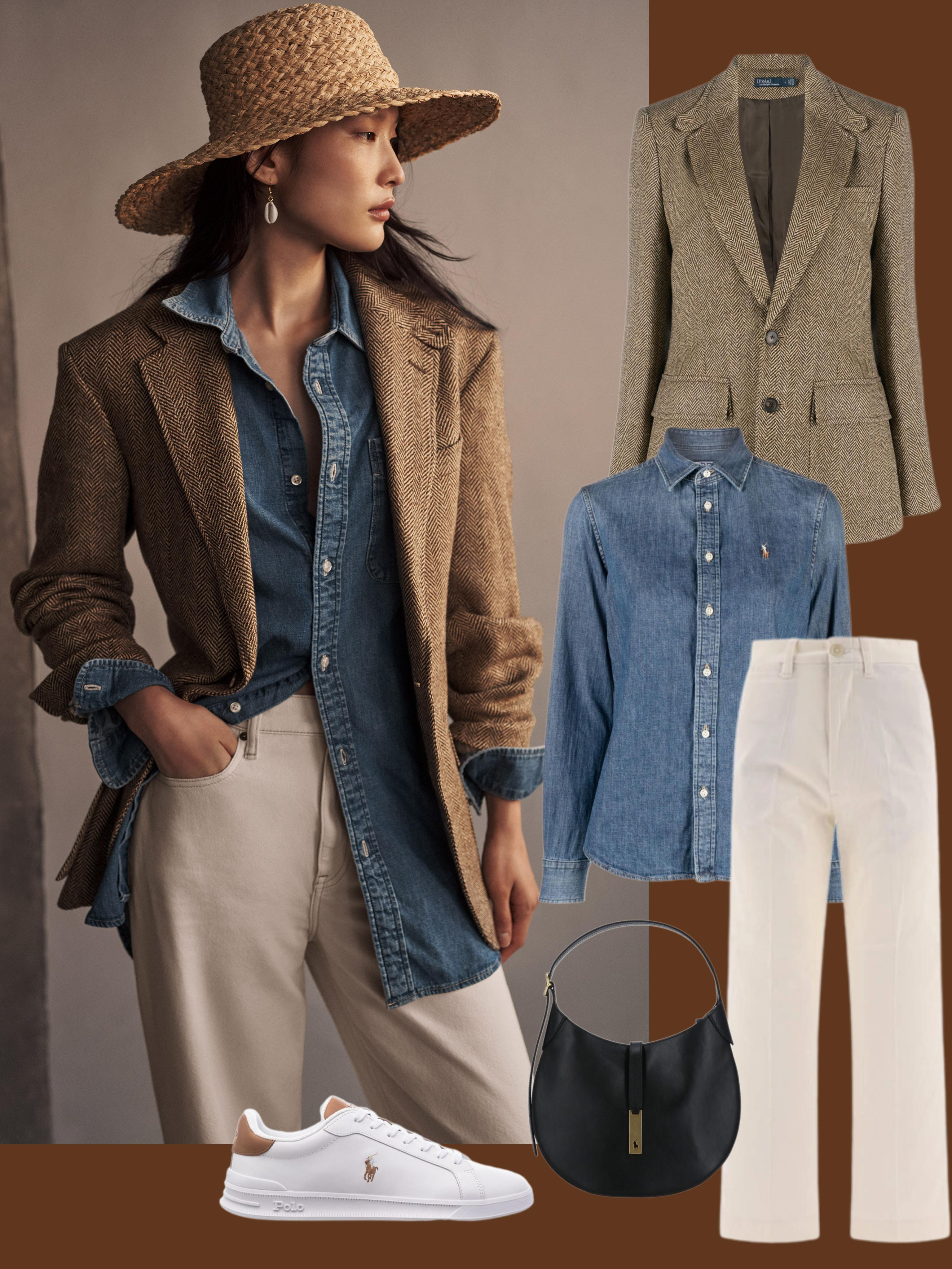 POLO RALPH LAUREN Blue Shirt With Classic Collar And Pony Embroidery On The Front In Denim Woman