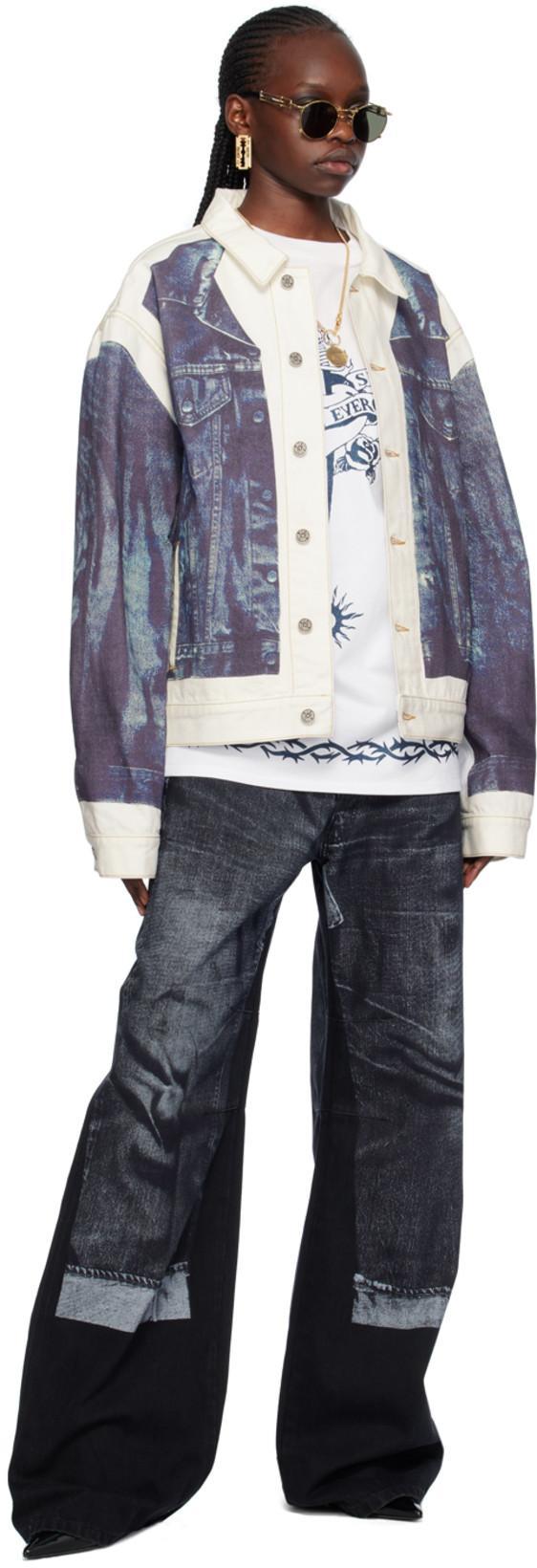 JEAN PAUL GAULTIER Printed Denim Jacket In Blue