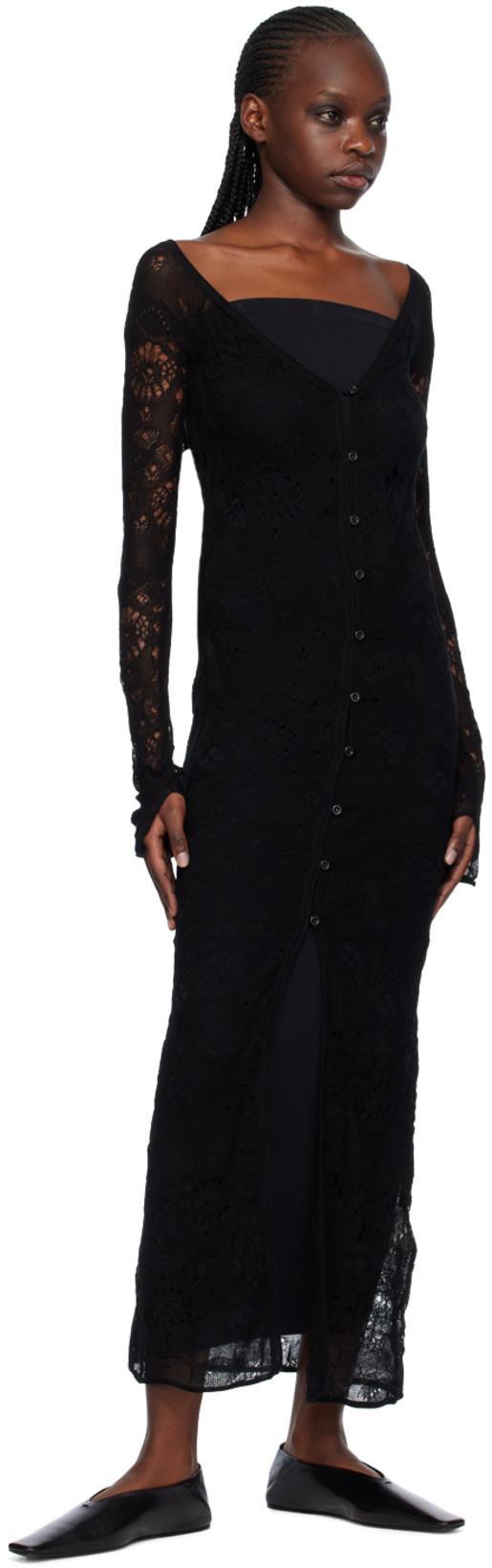 WOLFORD Fatal Cut Out Midi Dress In Black