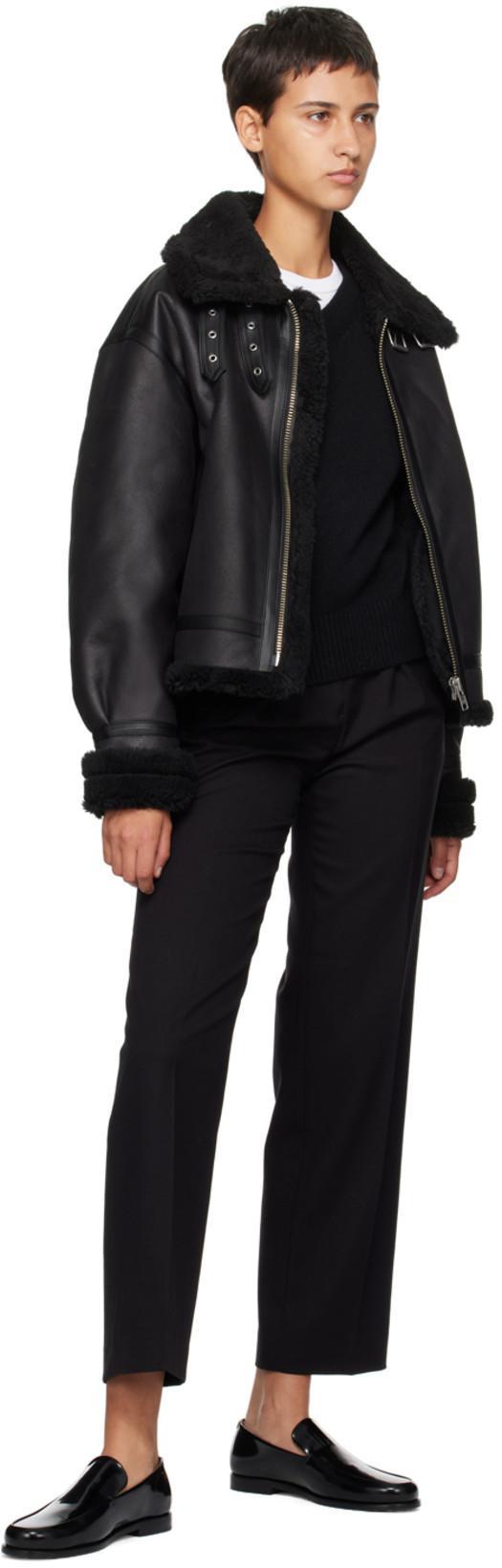 KHAITE Black Alessio Brushed Calf Leather Loafers