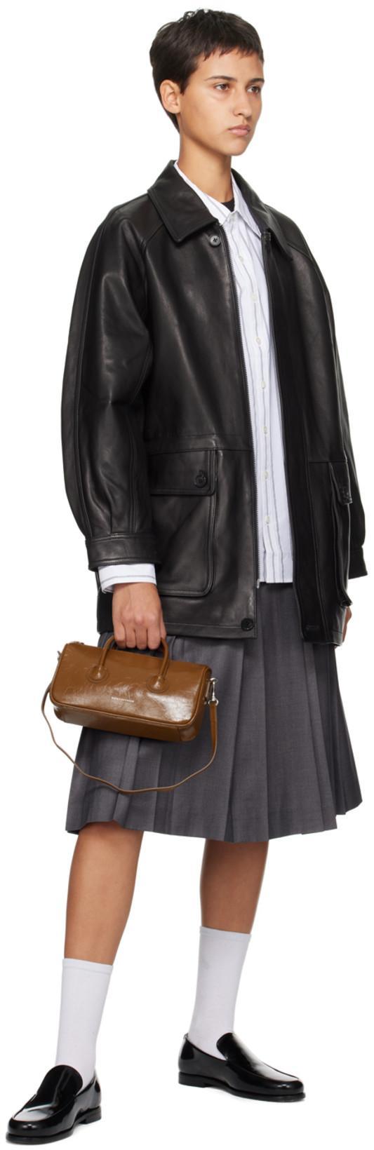 KHAITE Black Alessio Brushed Calf Leather Loafers