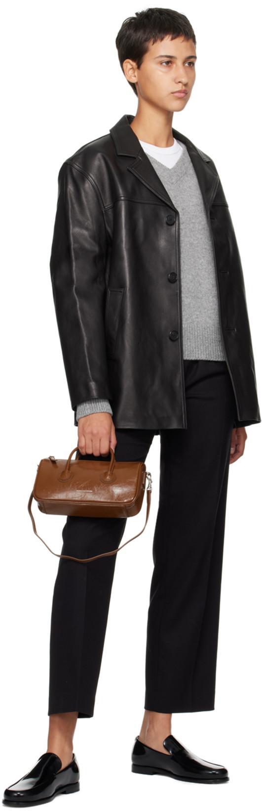 KHAITE Black Alessio Brushed Calf Leather Loafers