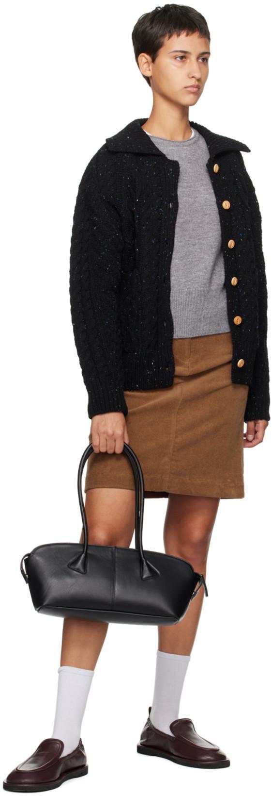 KHAITE Black Alessio Brushed Calf Leather Loafers