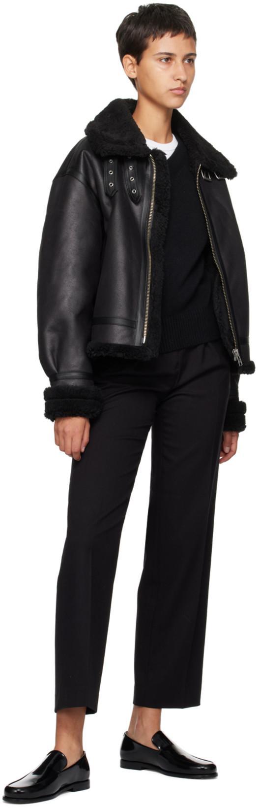 KHAITE Black Alessio Brushed Calf Leather Loafers