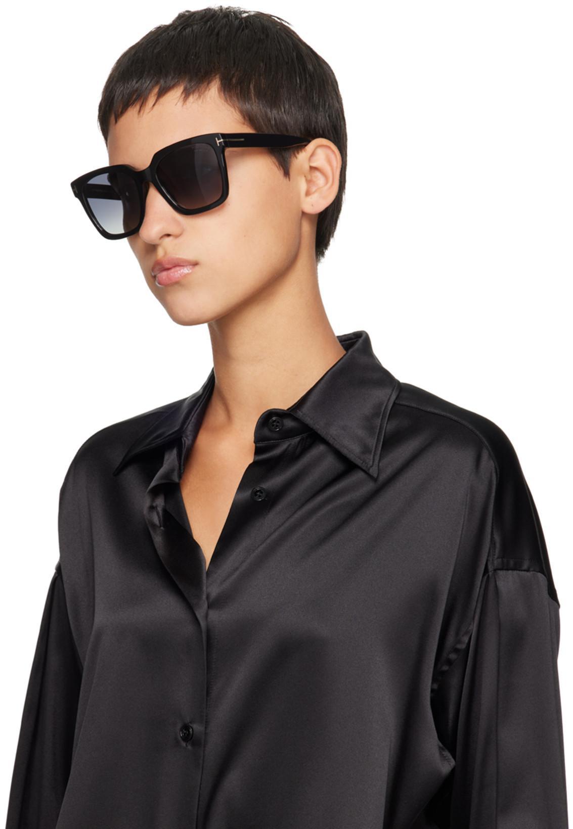 TOM FORD Stretch Silk Satin Relaxed Fit Shirt Clothing In Black