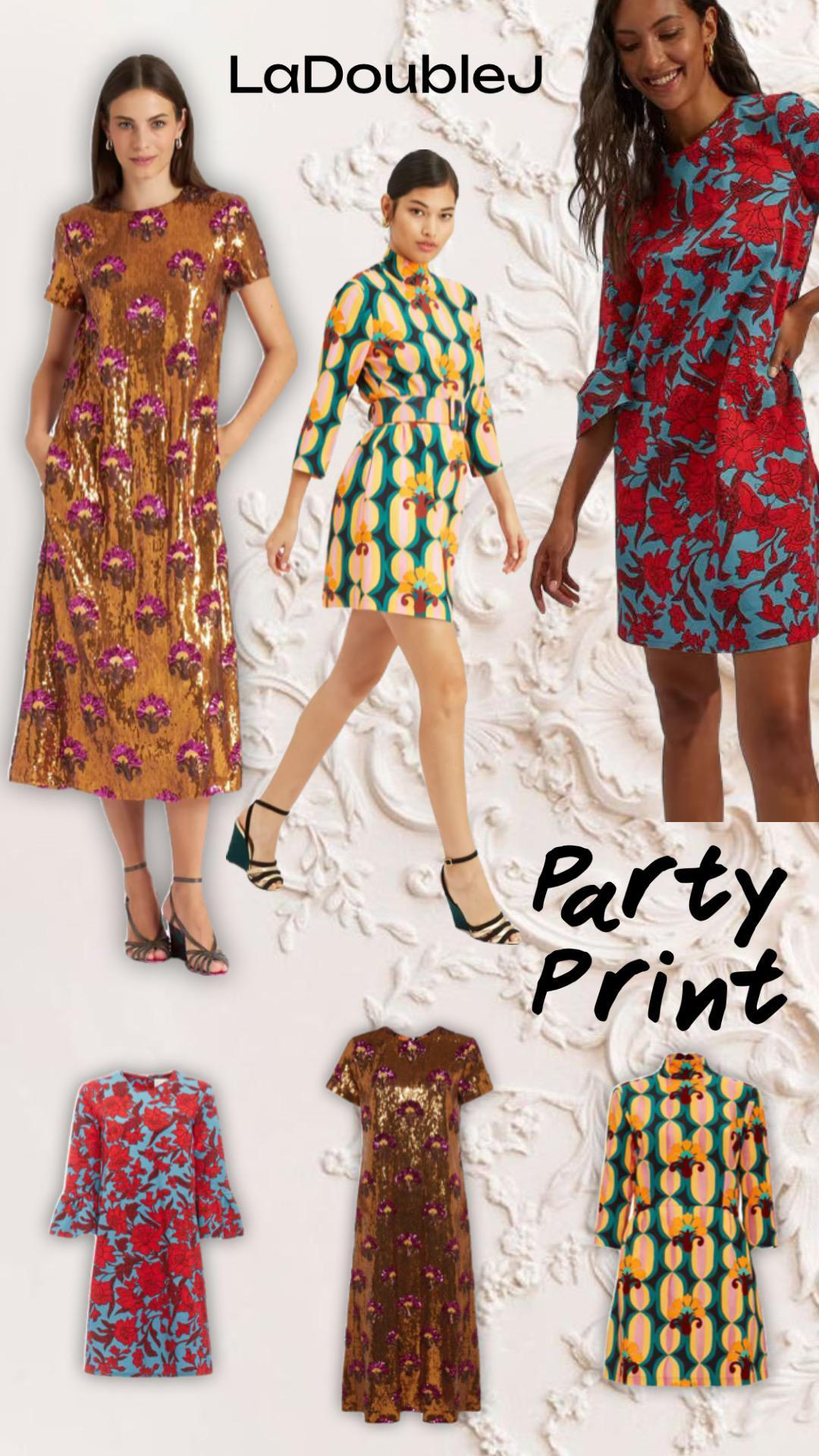 LA DOUBLEJ La Double J Woman Mini Dress Deep Teal Size L Viscose In Patterned Orange