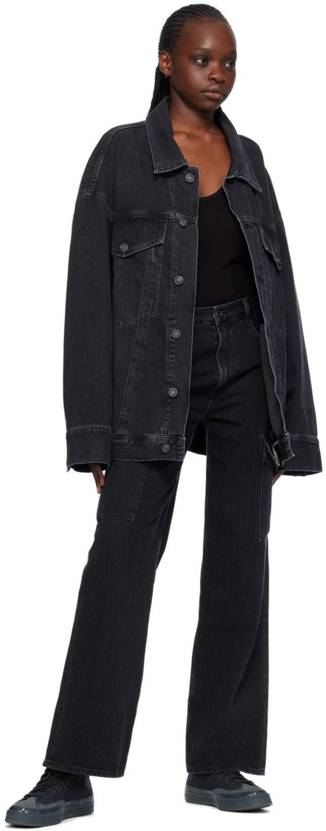 AGOLDE Wayne Distressed Denim Jacket In Black