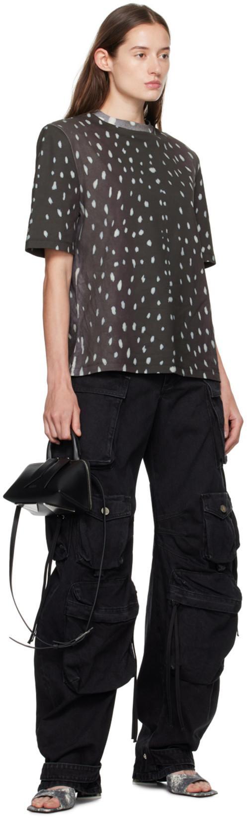 ATTICO Fern Crystal Cargo Denim Pants In Black