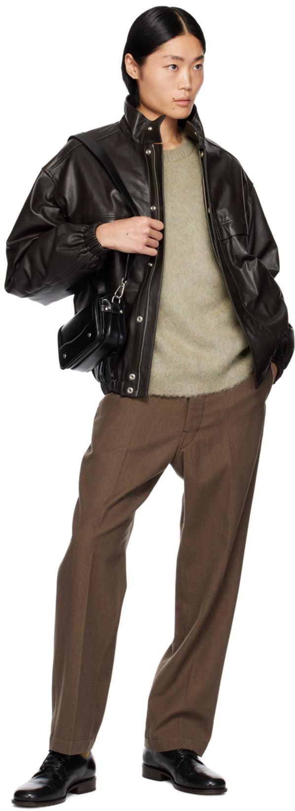 LEMAIRE Pantalone In Misto Lana Marrone Uomo In Brown