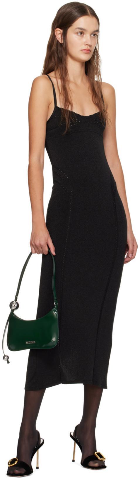 JACQUEMUS Black Guirlande 'la Robe Fiesta Midi' Midi Dress In 990 Black