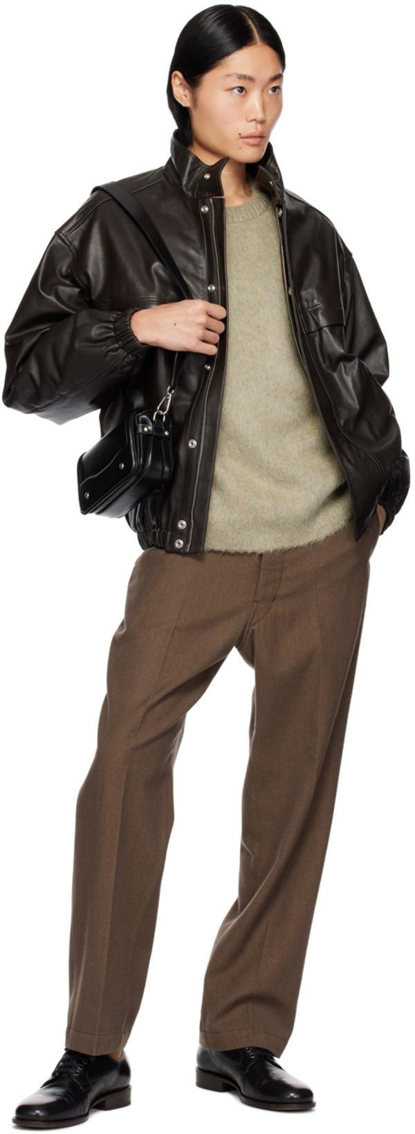 LEMAIRE Pantalone In Misto Lana Marrone Uomo In Brown