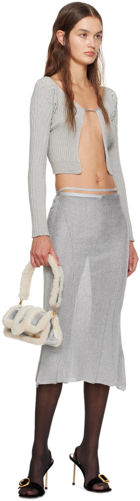 JACQUEMUS Silver Guirlande 'la Maille Pralu' Cardigan