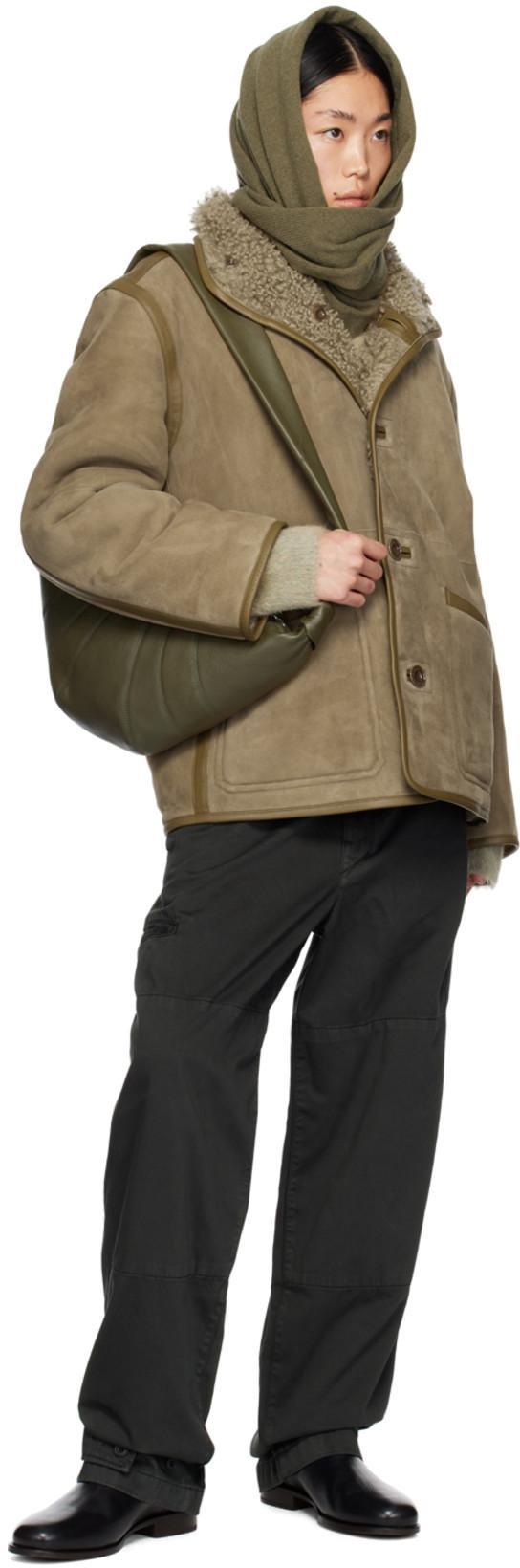 LEMAIRE Crew-neck Brushed-effect Jumper In Grey