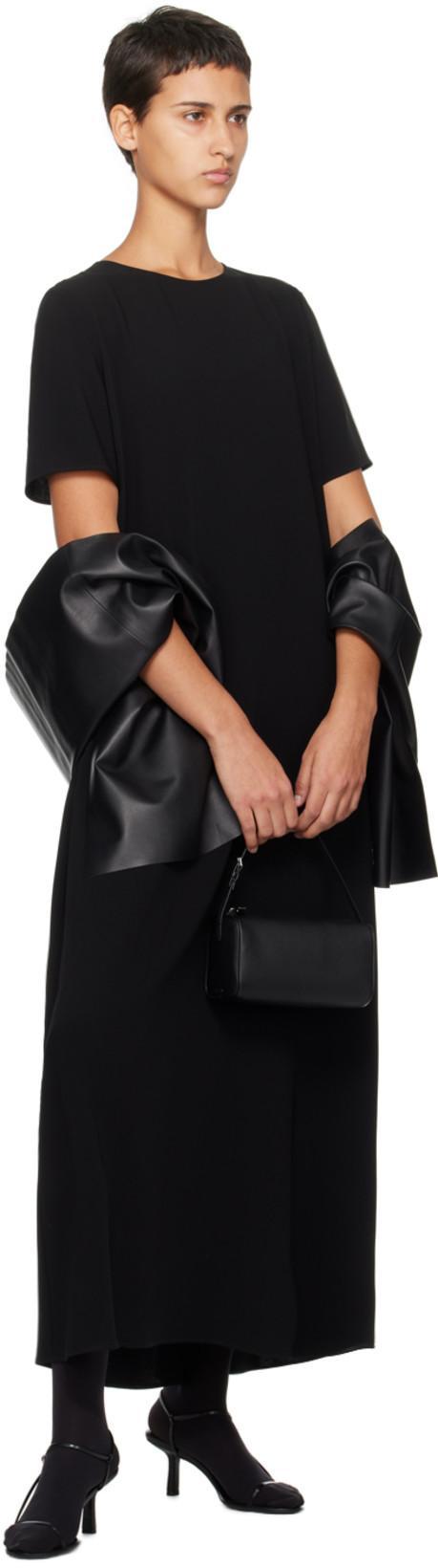 THE ROW Bare Black Leather Sandals