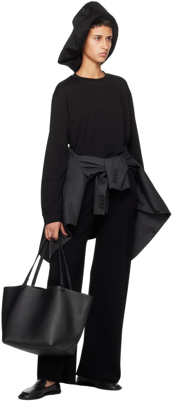 THE ROW Park Three Nubuk Leather Tote Bag In Black Ans