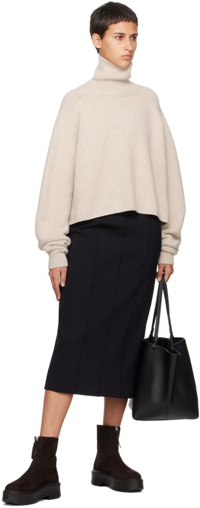 THE ROW Platform Sole Round Toe Ankle Boots In Dark Brown