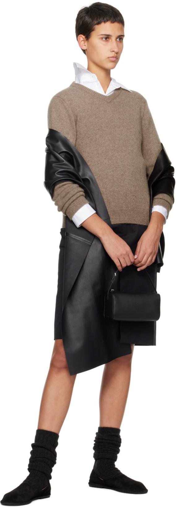 THE ROW Fayette Cashmere V-neck Sweater In Beige