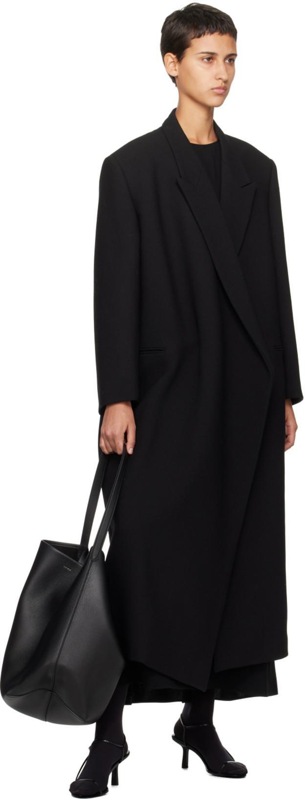 THE ROW Bare Black Leather Sandals