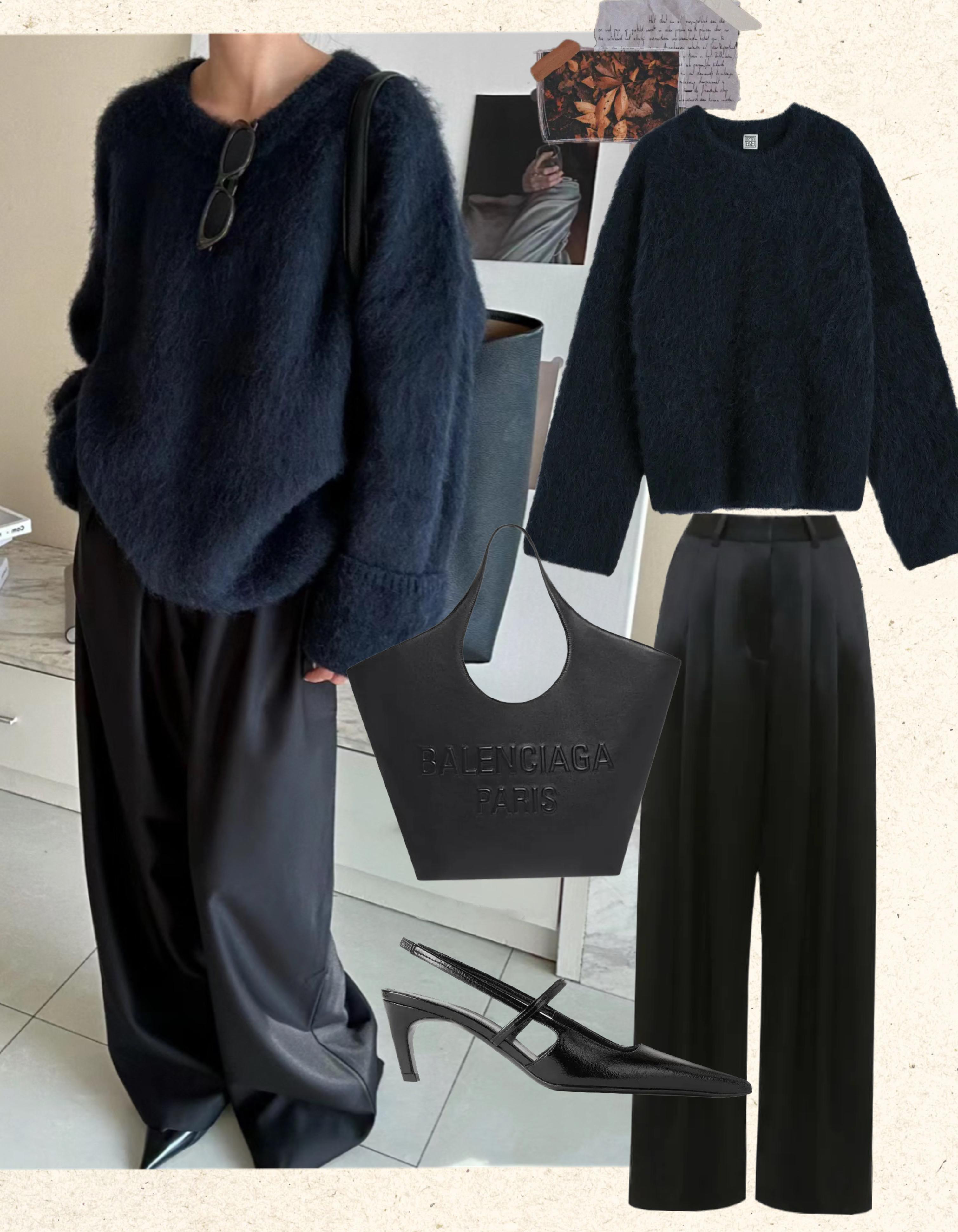 TOTÊME Toteme Sharp Pointed Toe Croc Embossed Slingback Pump In Black