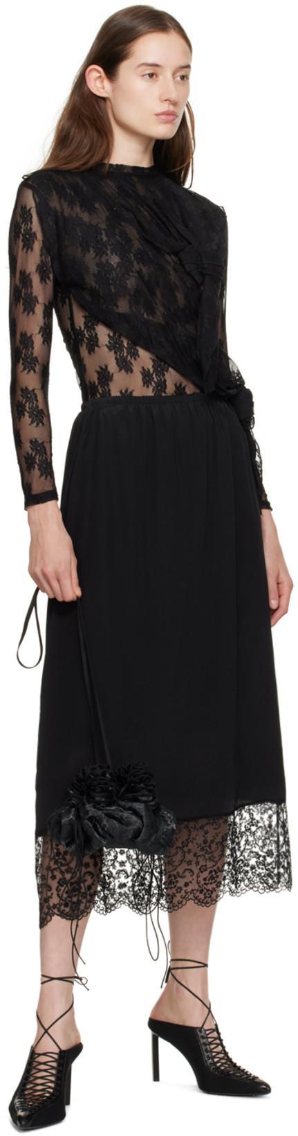 GIVENCHY Black Wrap Around Mules In 001-black