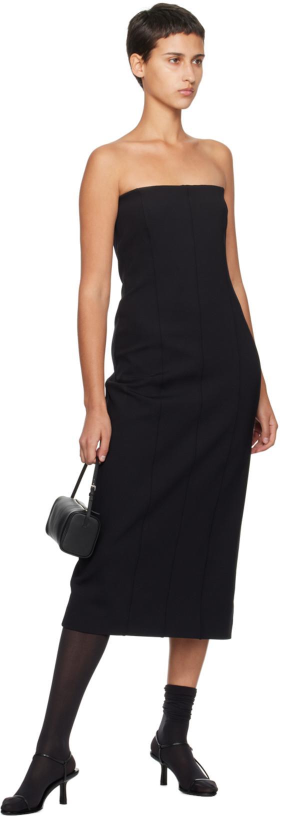 THE ROW Bare Black Leather Sandals