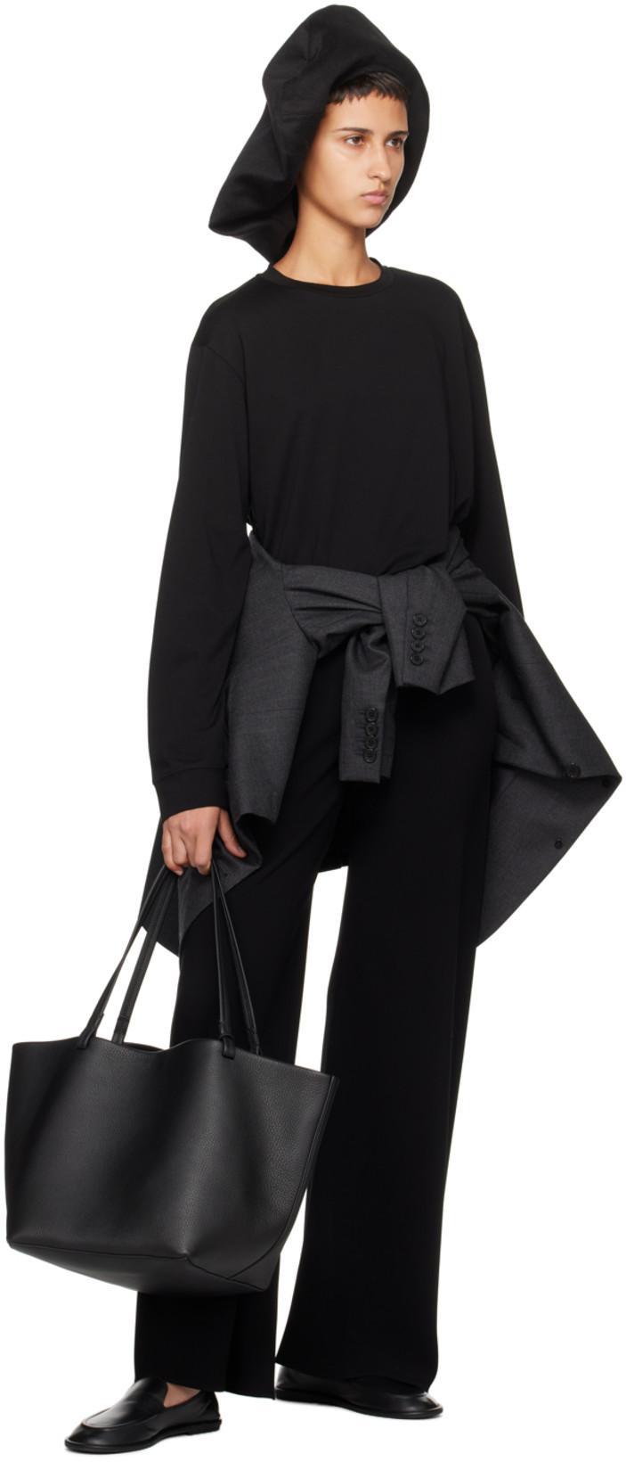 THE ROW Park Three Nubuk Leather Tote Bag In Black Ans