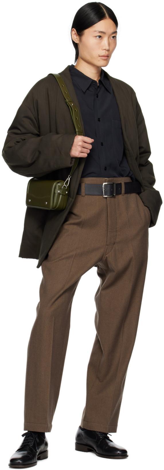 LEMAIRE Pantalone In Misto Lana Marrone Uomo In Brown
