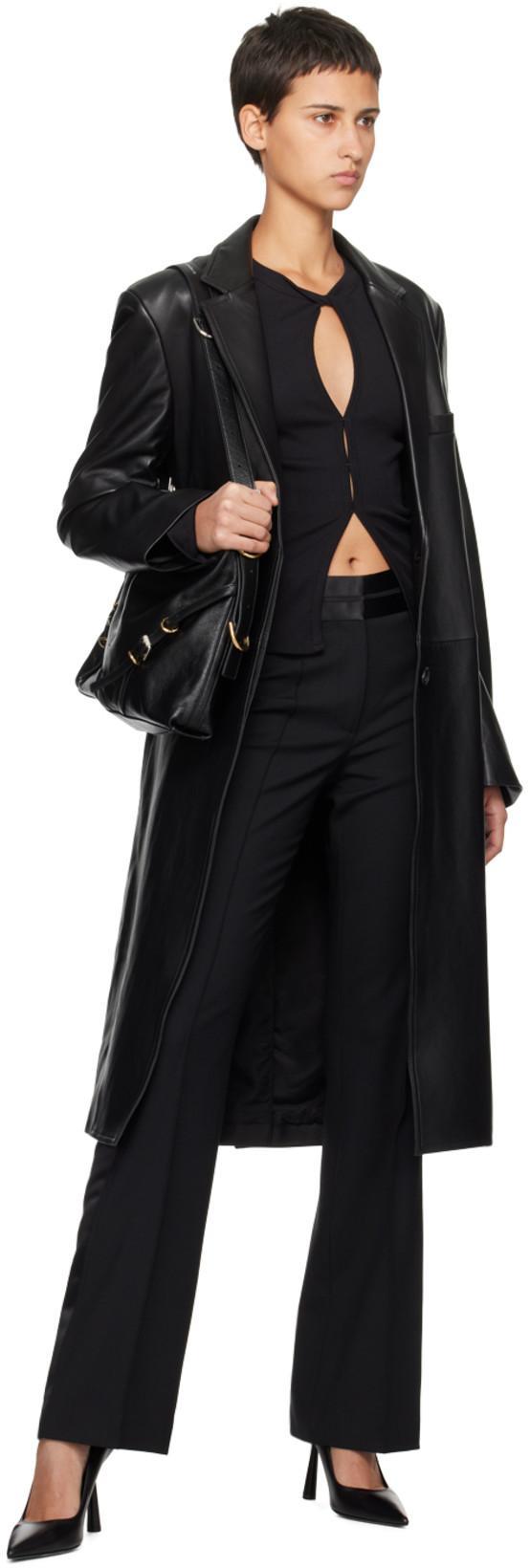 GIVENCHY Medium Voyou Buckle Shoulder Bag In Tumbled Leather In Black