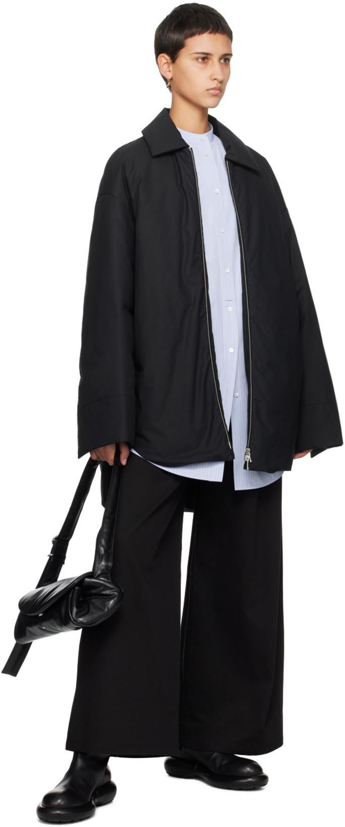 JIL SANDER Black Spread Collar Down Jacket In 001 Black