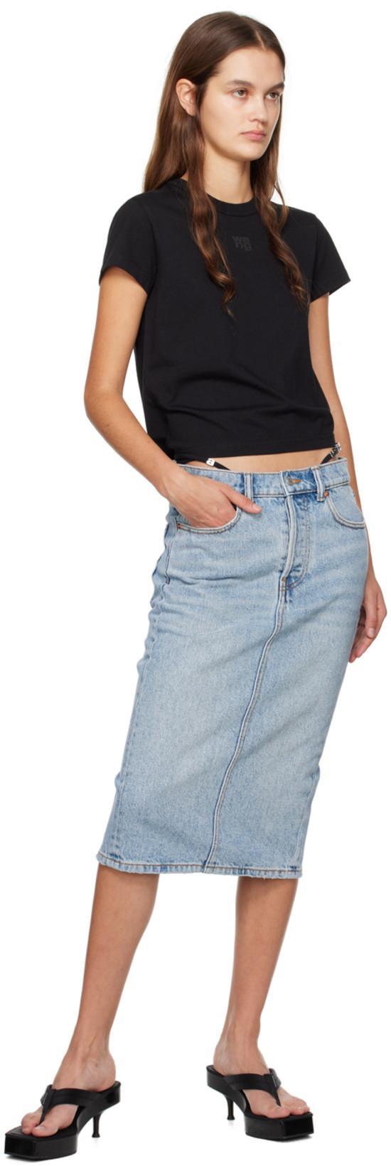 ALEXANDER WANG T T By Alexander Wang Puff Logo Shrunken T-shirt In Black