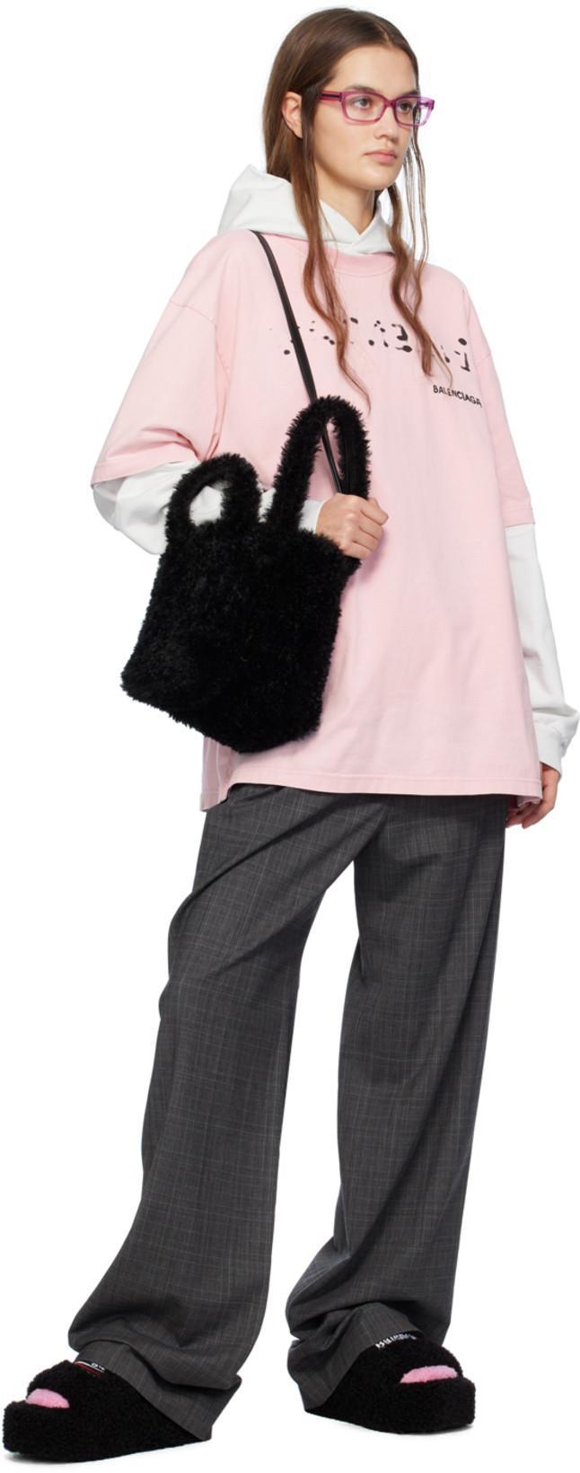 BALENCIAGA Furry Platform Sliders In Animal Print