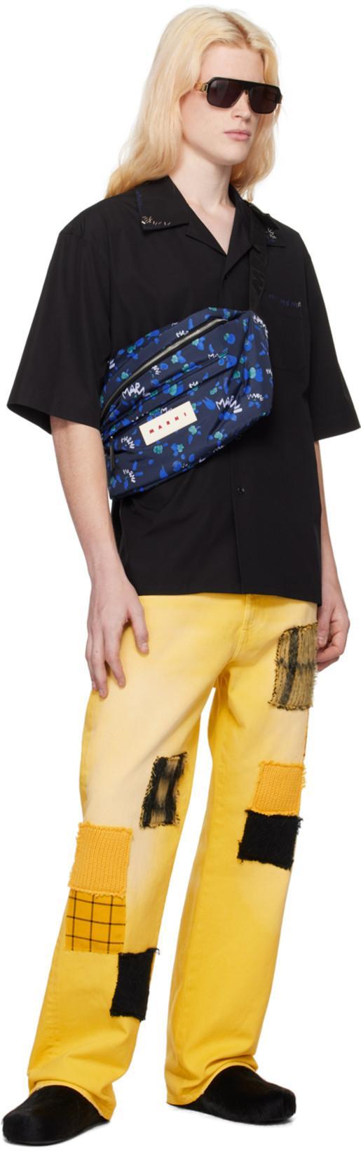 MARNI Faux Fur Round Toe Sandals In Black