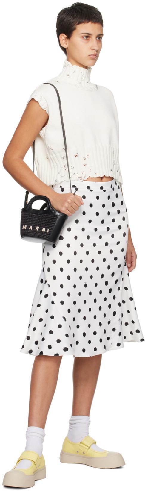 MARNI Tropicalia Small Bag In Black Leather And Raffia-effect Fabric