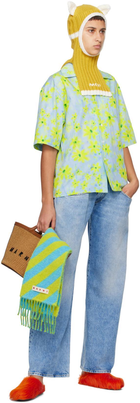 MARNI Women's Tropicalia Small Leather And Raffia Bag In Light Brown