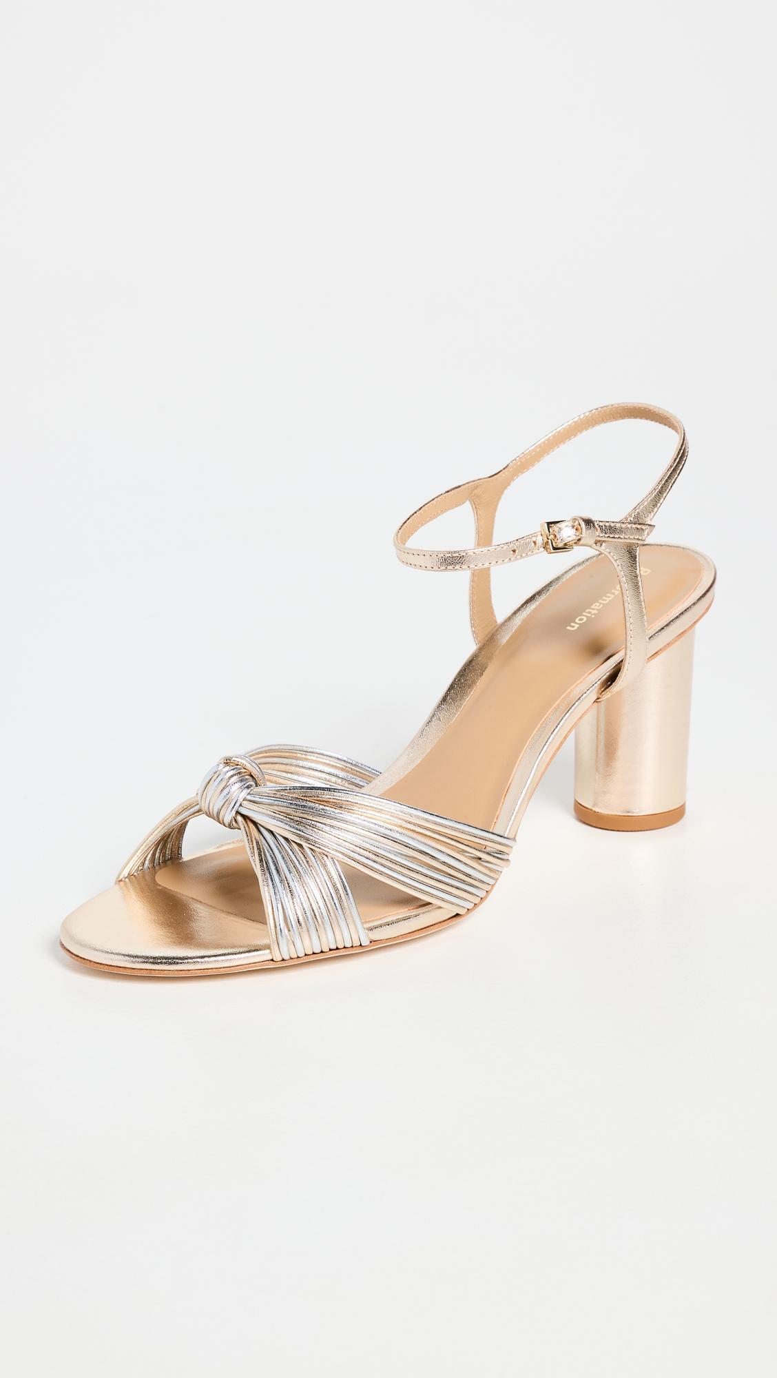 REFORMATION Petra Cylinder Heel Sandal In Gold