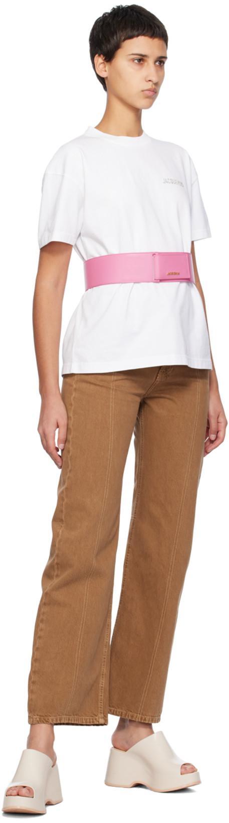 JACQUEMUS Le De Nîmes Caraco Jeans - Women's - Organic Cotton In Camel Beige