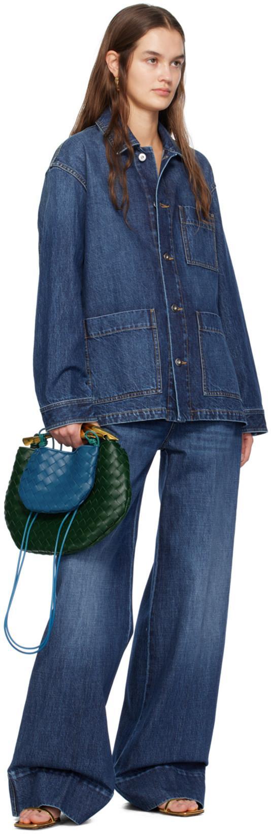 BOTTEGA VENETA Intage Indigo Wide Leg Denim In Blue