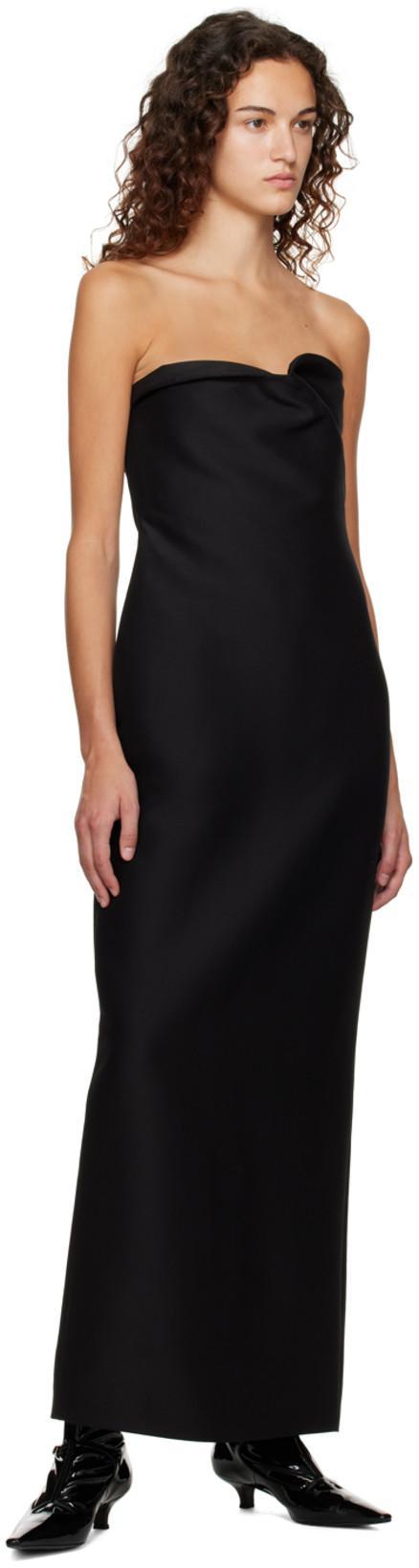 THE ROW Bardon Draped Strapless Gown In Black