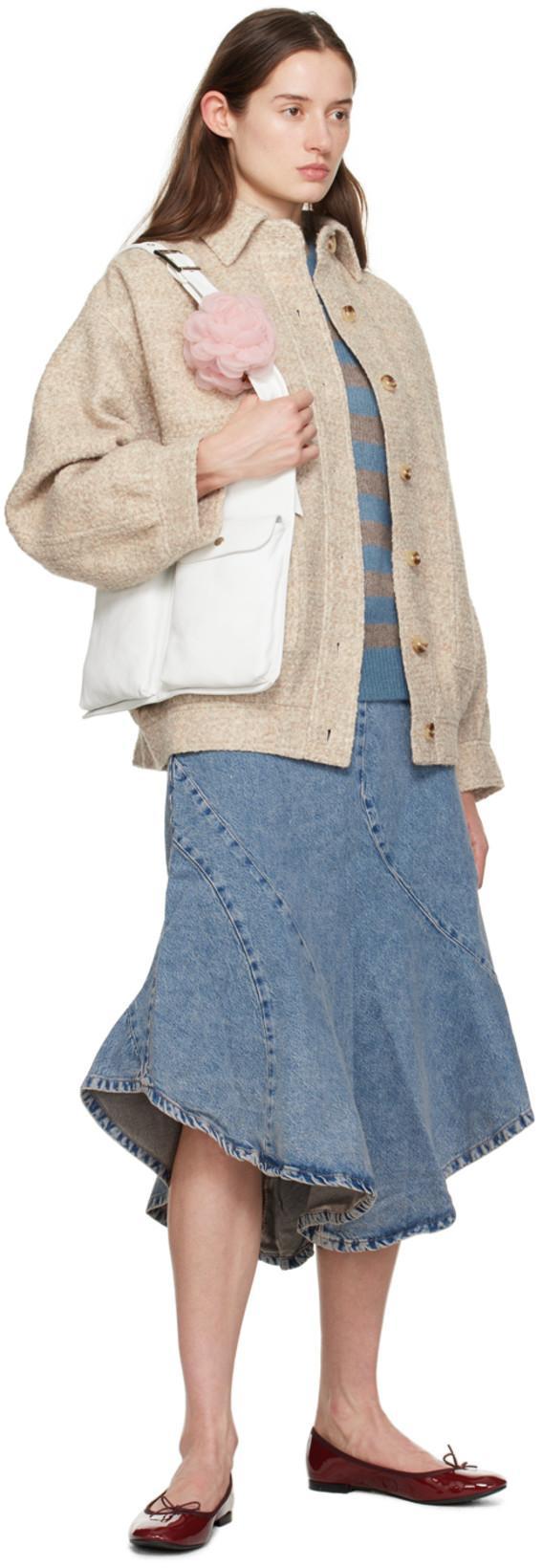 GIMAGUAS Diana Asymmetric Panelled Denim Skirt In Blue