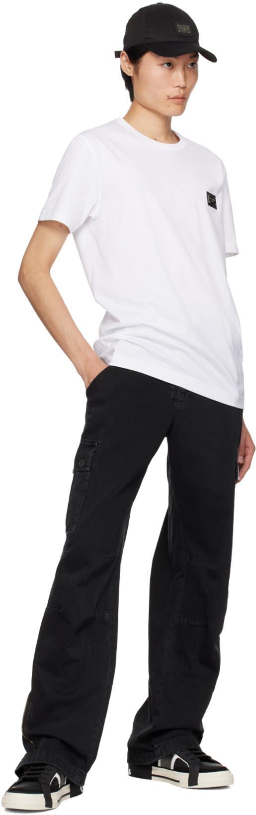 DOLCE & GABBANA Dg Essentials Crew Neck T-shirt In White