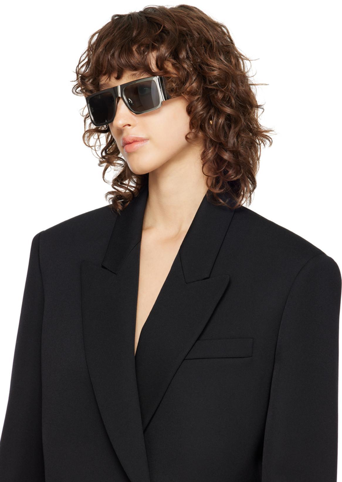 VALENTINO All-over Monogram Virgin Wool And Silk Double Breasted Blaze In Black