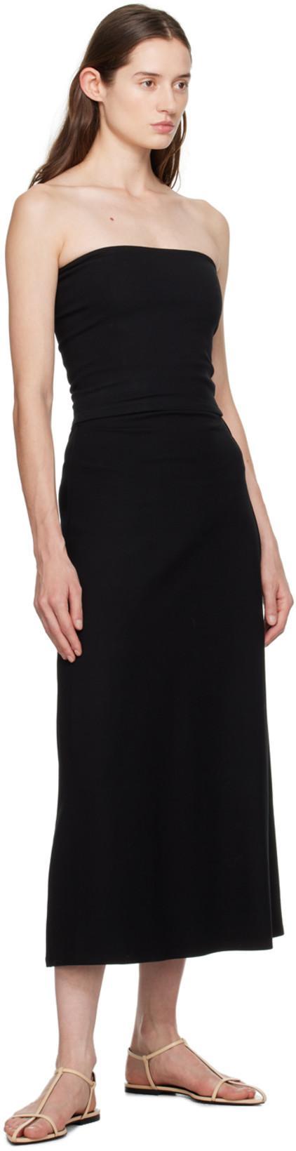 LESET Rio Strapless Cropped Stretch-ponte Top In Black