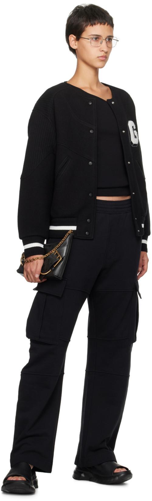 GIVENCHY Contrast Asymmetric Strap Top In Black