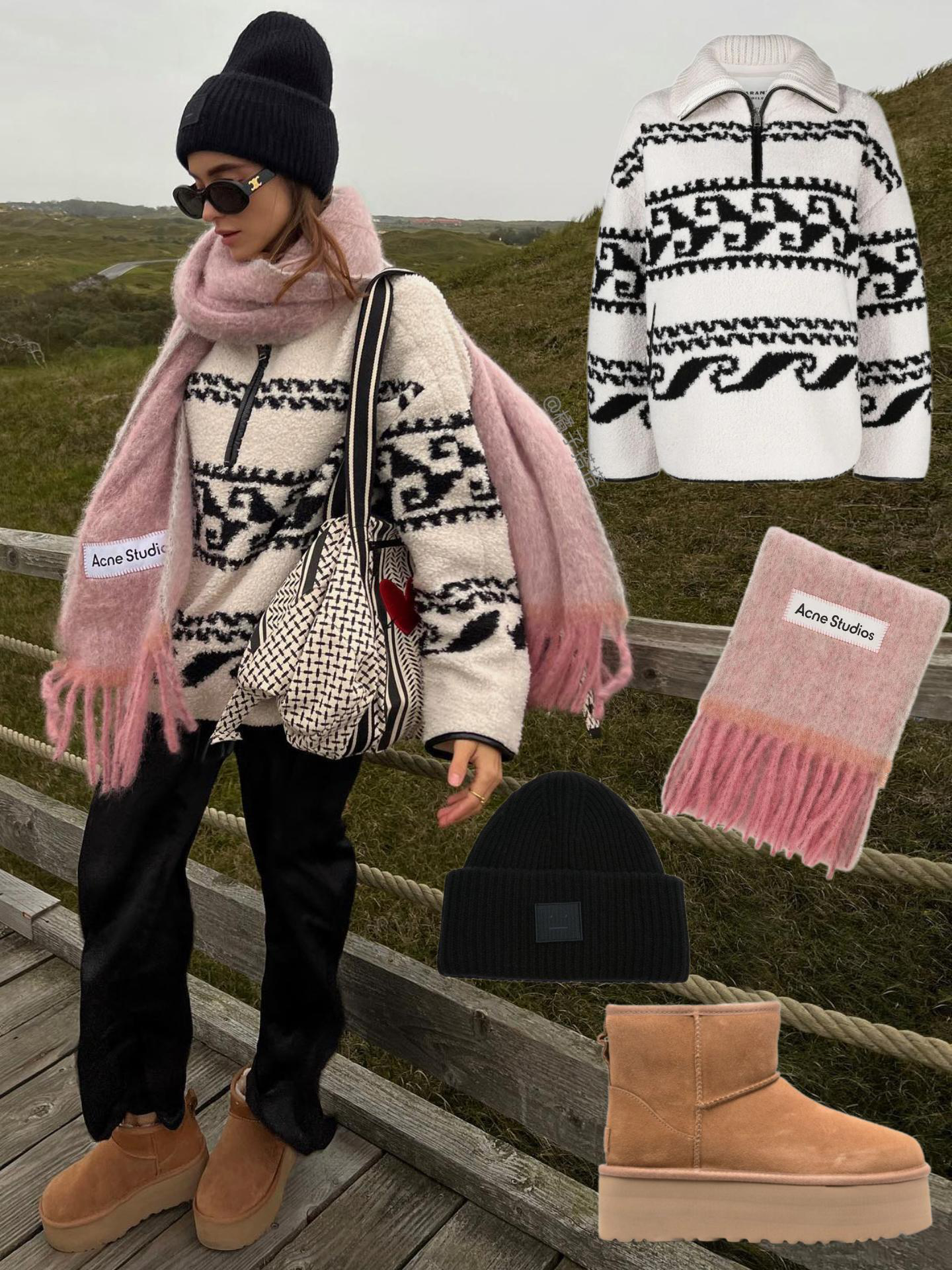 UGG Classic Ultra Mini Ankle Boots With Plateau Sole In Animal Print