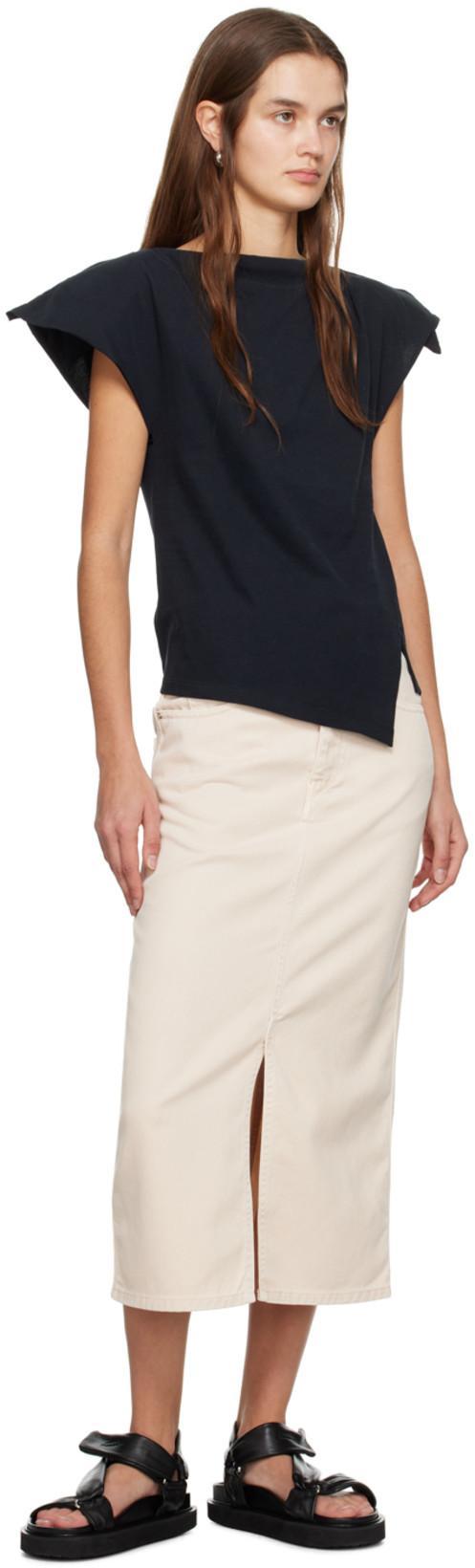 ISABEL MARANT Sebani Asymmetric Cotton-jersey T-shirt In Black