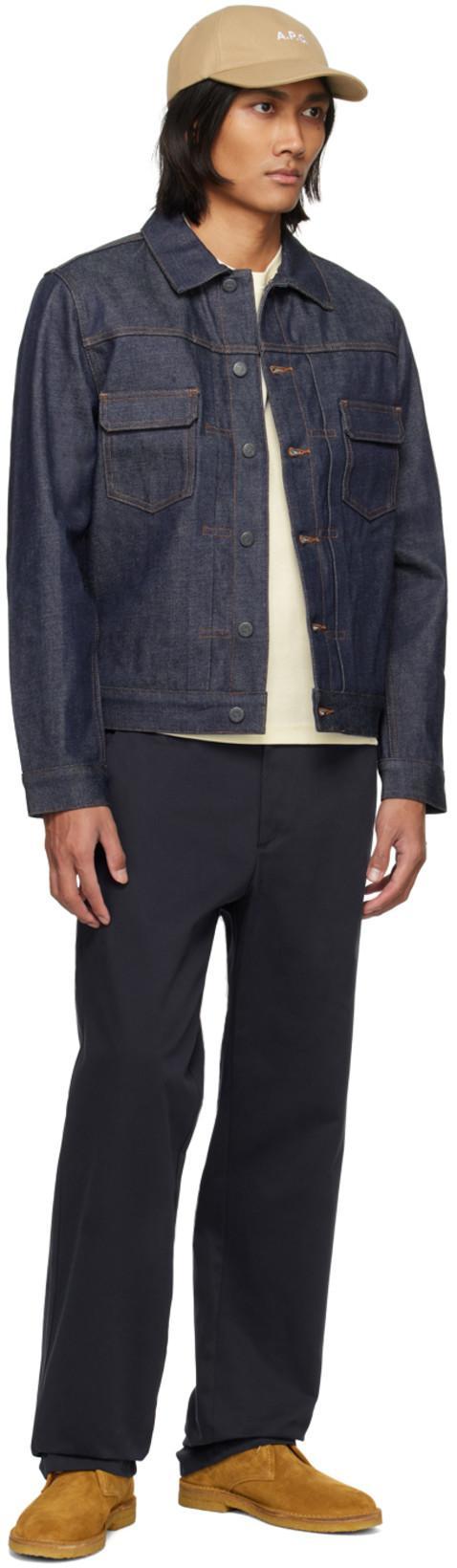 APC A.p.c. Classic Indigo Denim Jacket With Structured Silhouette In Blue