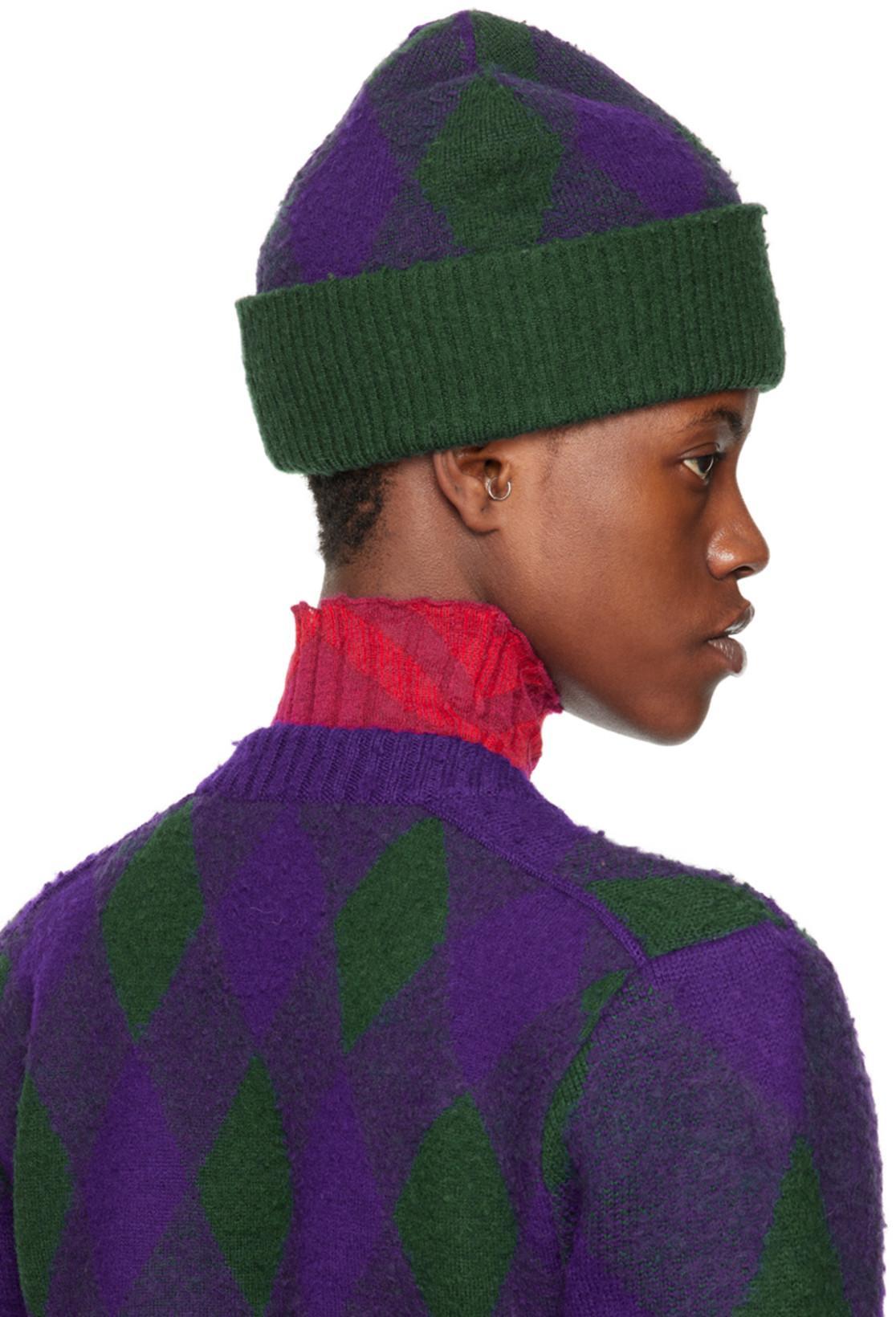 BURBERRY Argyle Wool Cardigan In Royalippattern