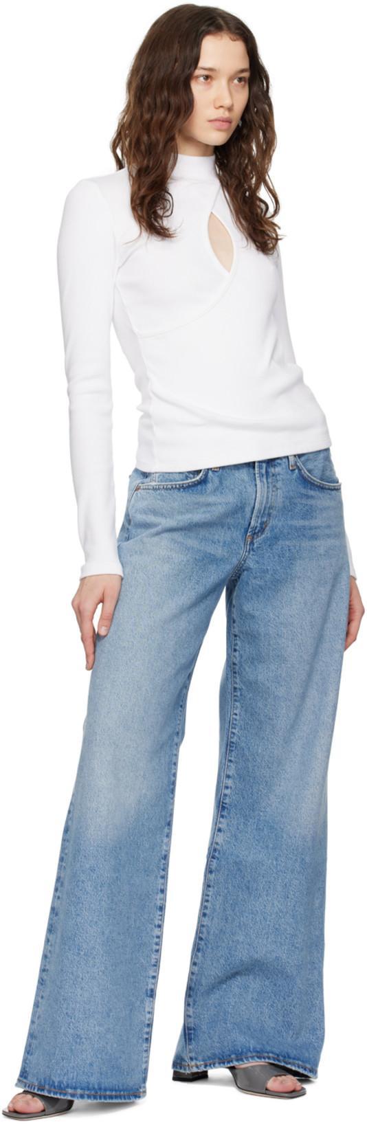 AGOLDE Light Blue Straight Boyfriend Jeans In Denim