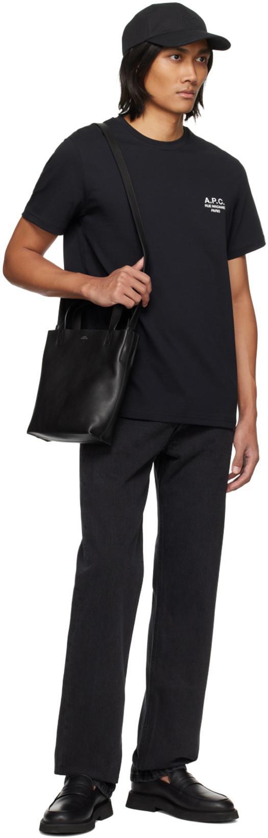 APC A.p.c. Raymond T Shirt With Embroidered Logo In Black